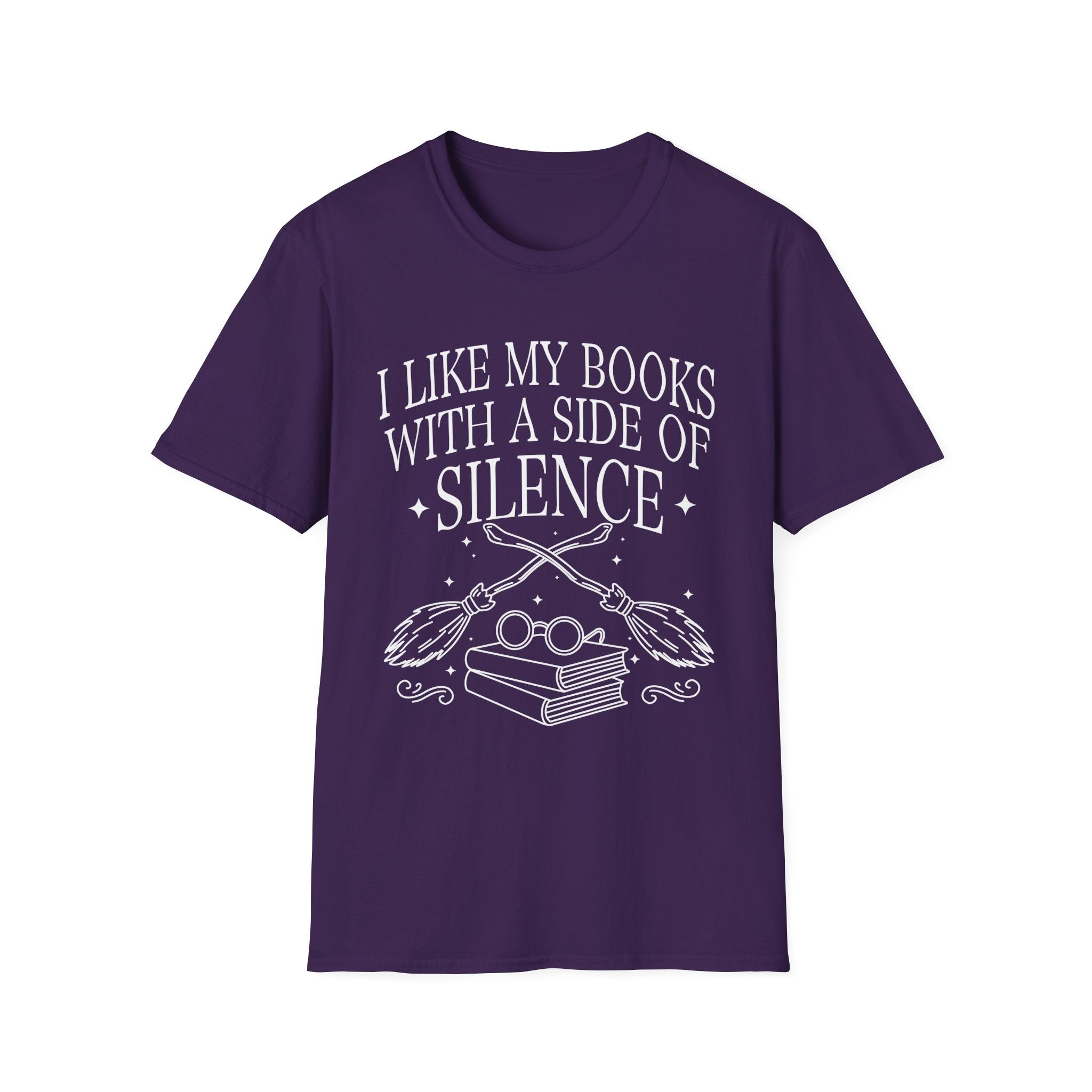 I like my books with a side of silence - Typography T-Shirt