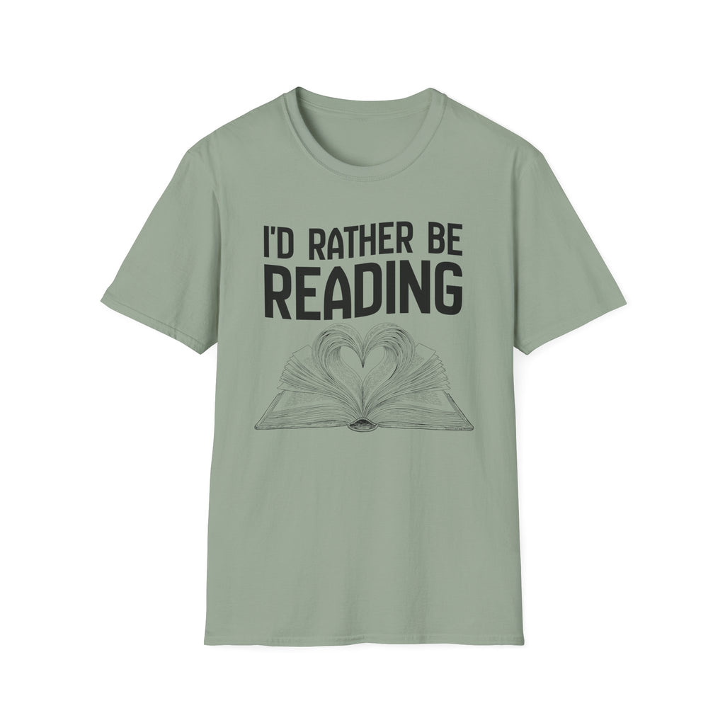 I'd rather be reading - Heart Book T-Shirt