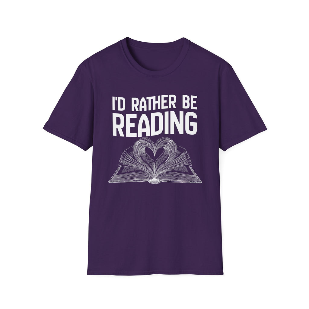I'd rather be reading - Heart Book T-Shirt