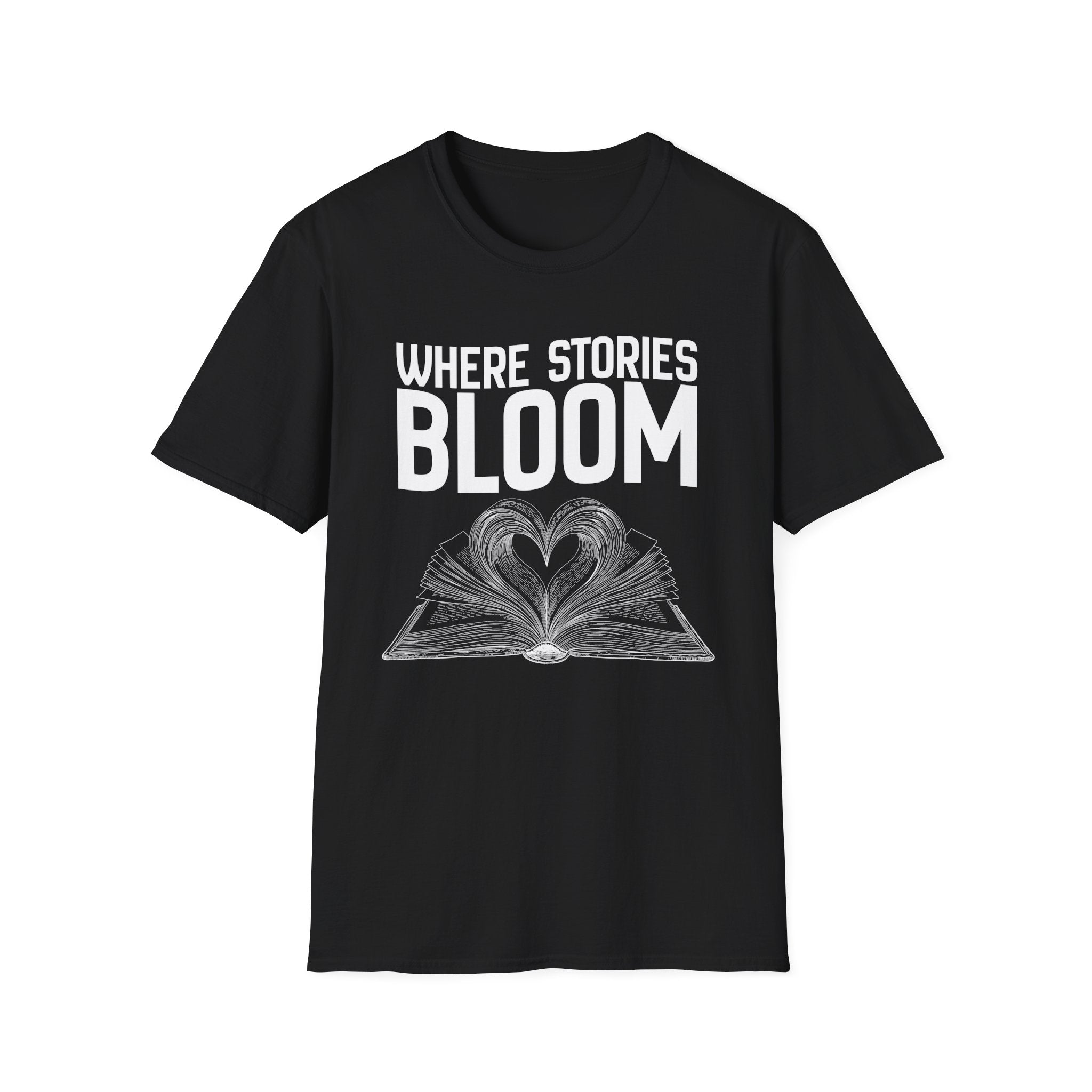 Where stories bloom - Heart Book T-Shirt