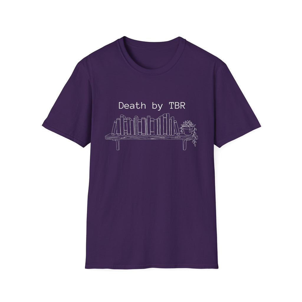 Death by TBR - Book shelf with plant T-Shirt