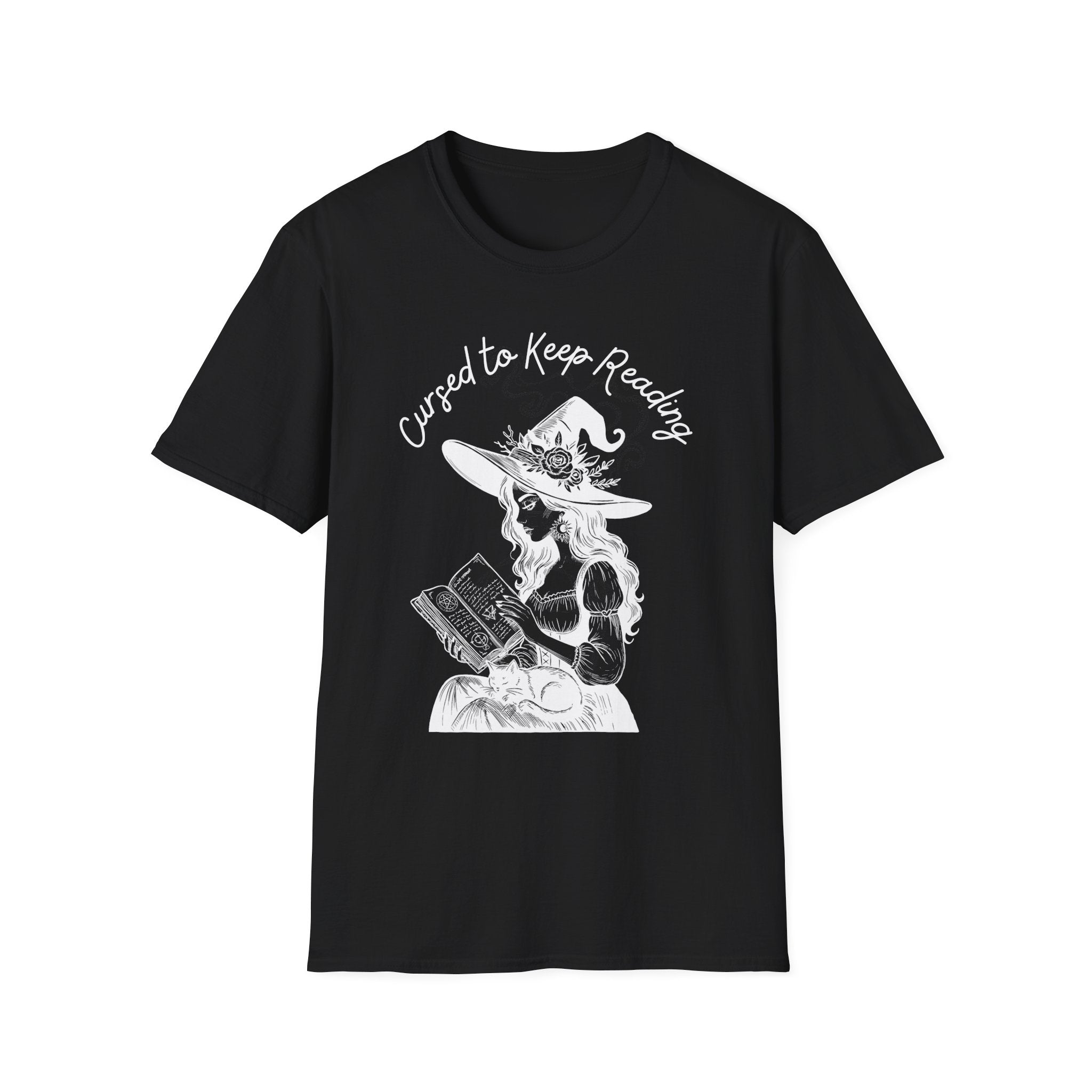 Cursed to Keep Reading - Reading Witch T-Shirt