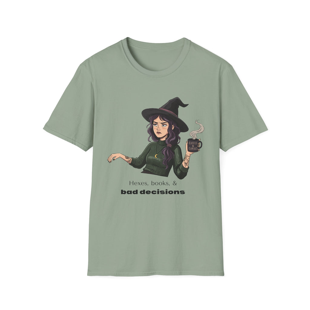 Hexes, books, & bad decisions - Moody Witch Graphic T-Shirt