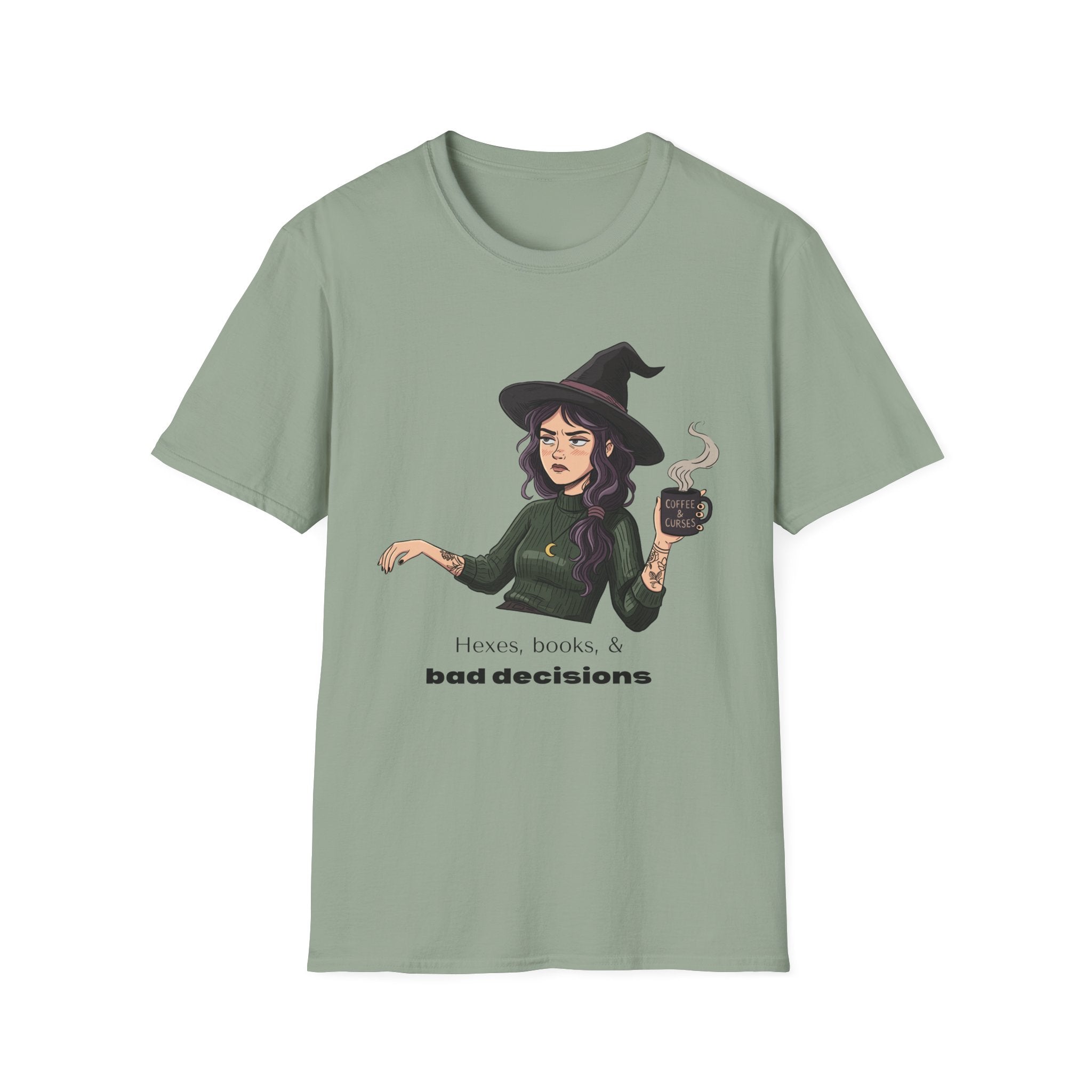 Hexes, books, & bad decisions - Moody Witch Graphic T-Shirt