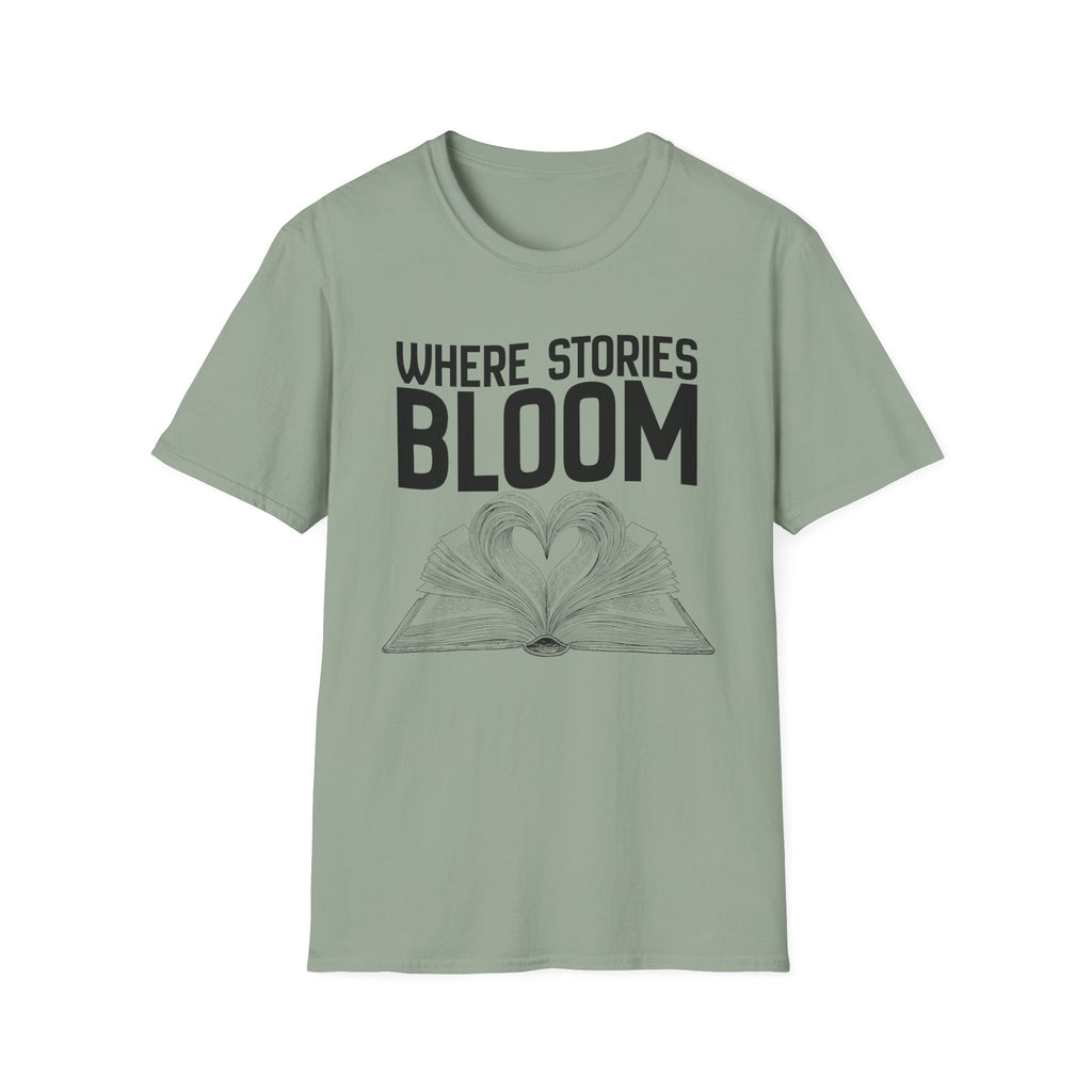 Where stories bloom - Heart Book T-Shirt