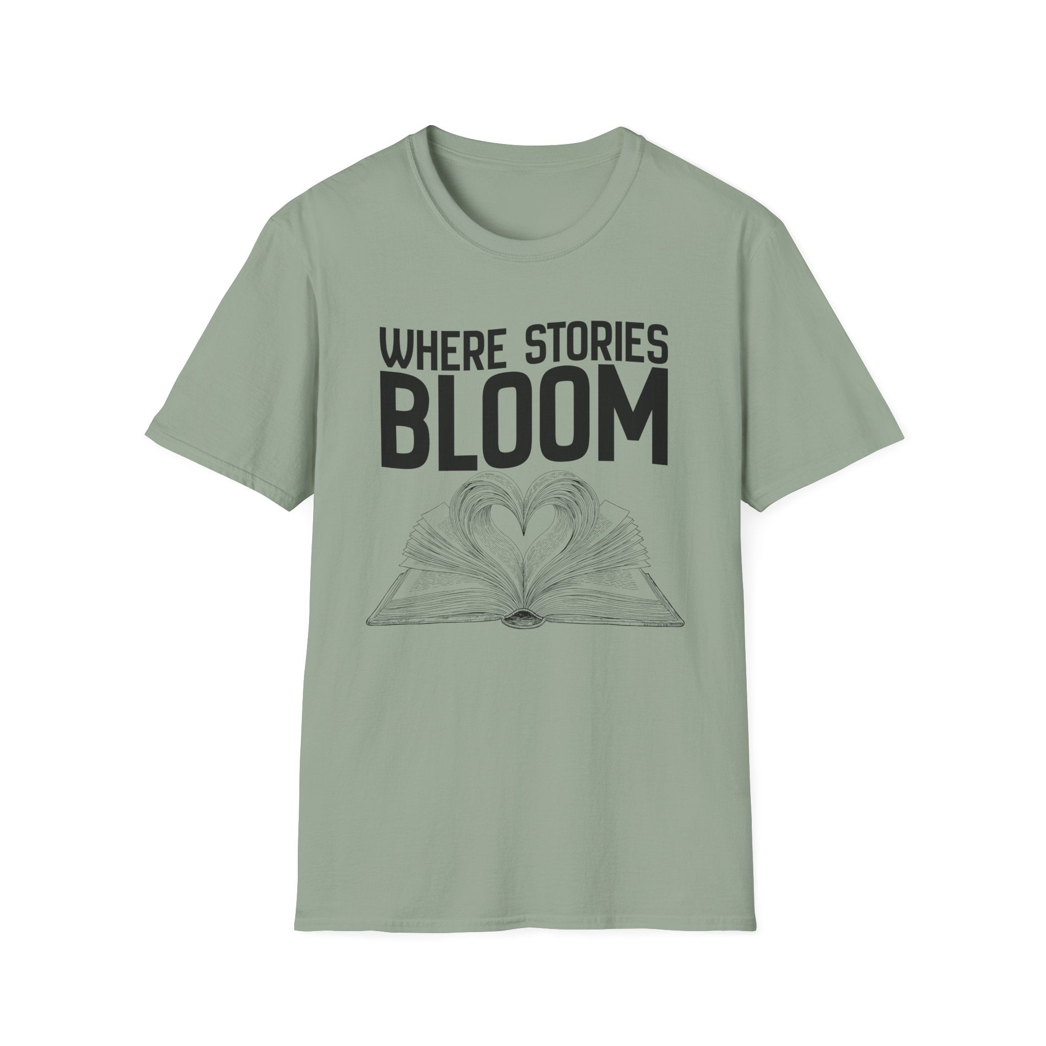 Where stories bloom - Heart Book T-Shirt