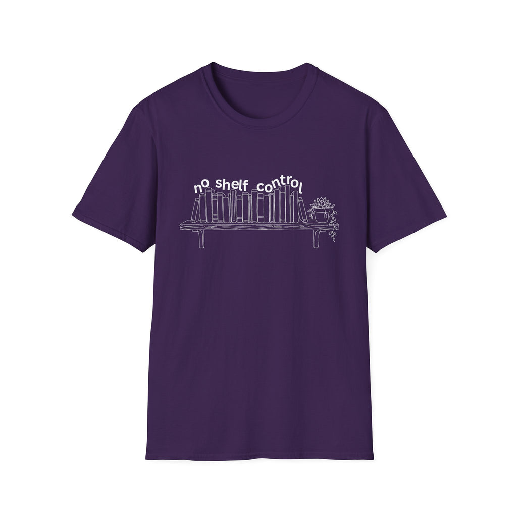 no shelf control - Book shelf with plant, Funky T-Shirt