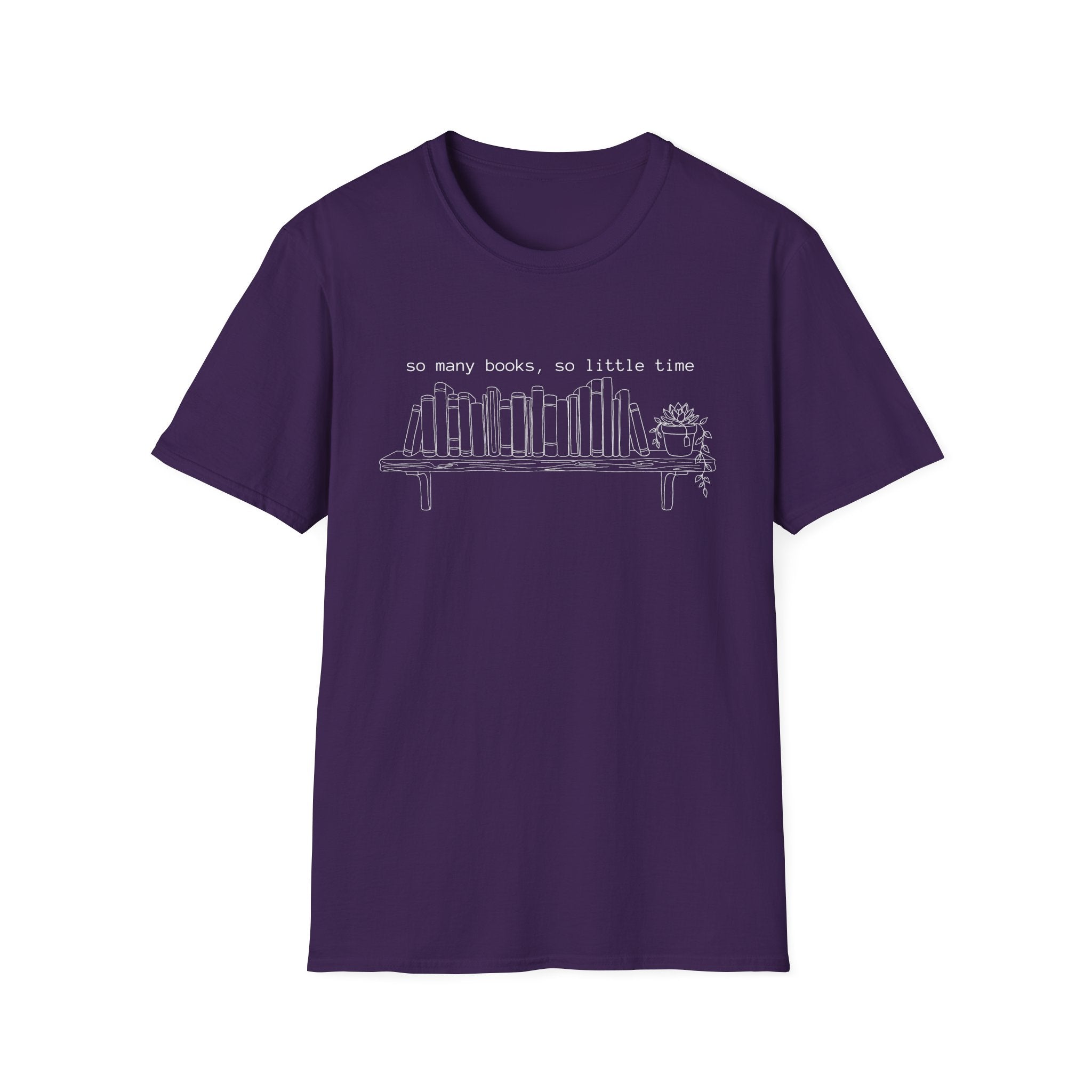 so many books, so little time - Book shelf with plant T-Shirt