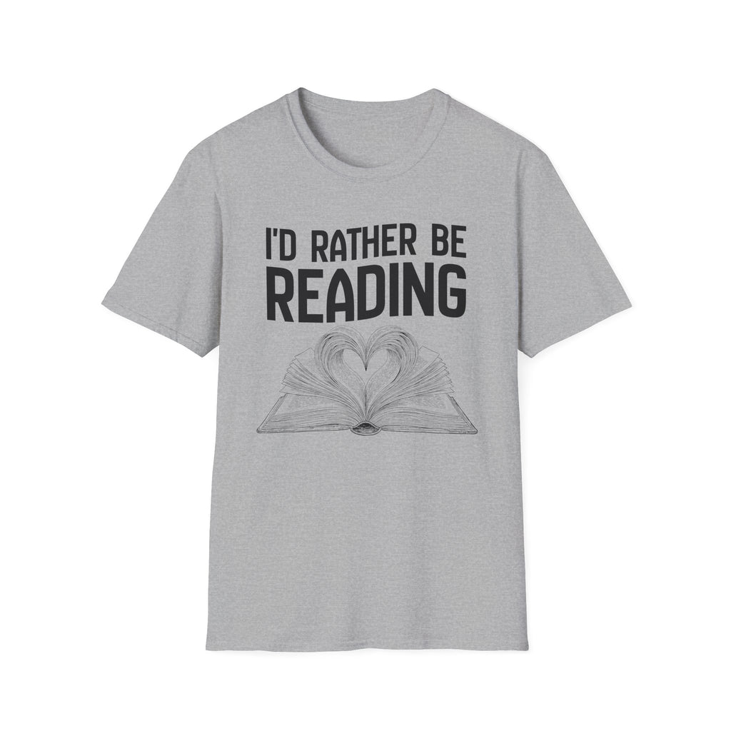 I'd rather be reading - Heart Book T-Shirt