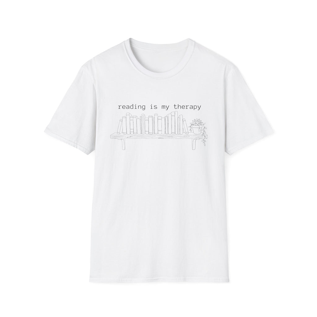 reading is my therapy - Book shelf with plant T-Shirt
