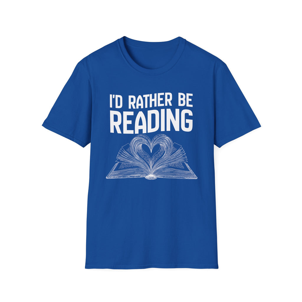 I'd rather be reading - Heart Book T-Shirt