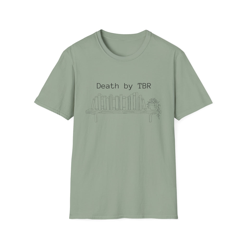 Death by TBR - Book shelf with plant T-Shirt