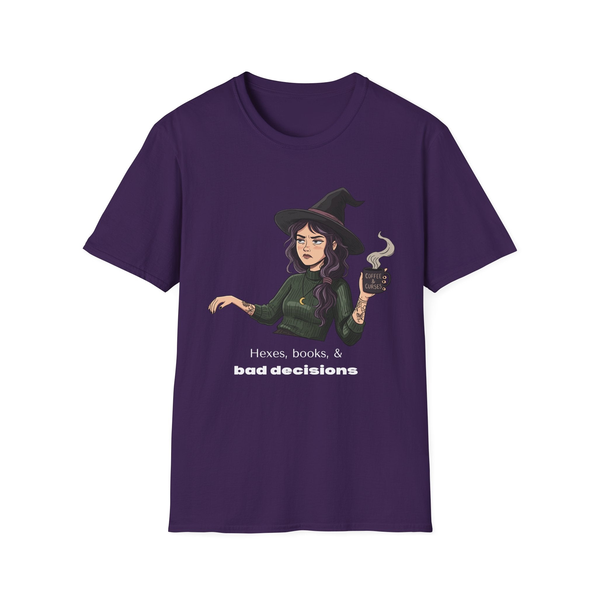 Hexes, books, & bad decisions - Moody Witch Graphic T-Shirt