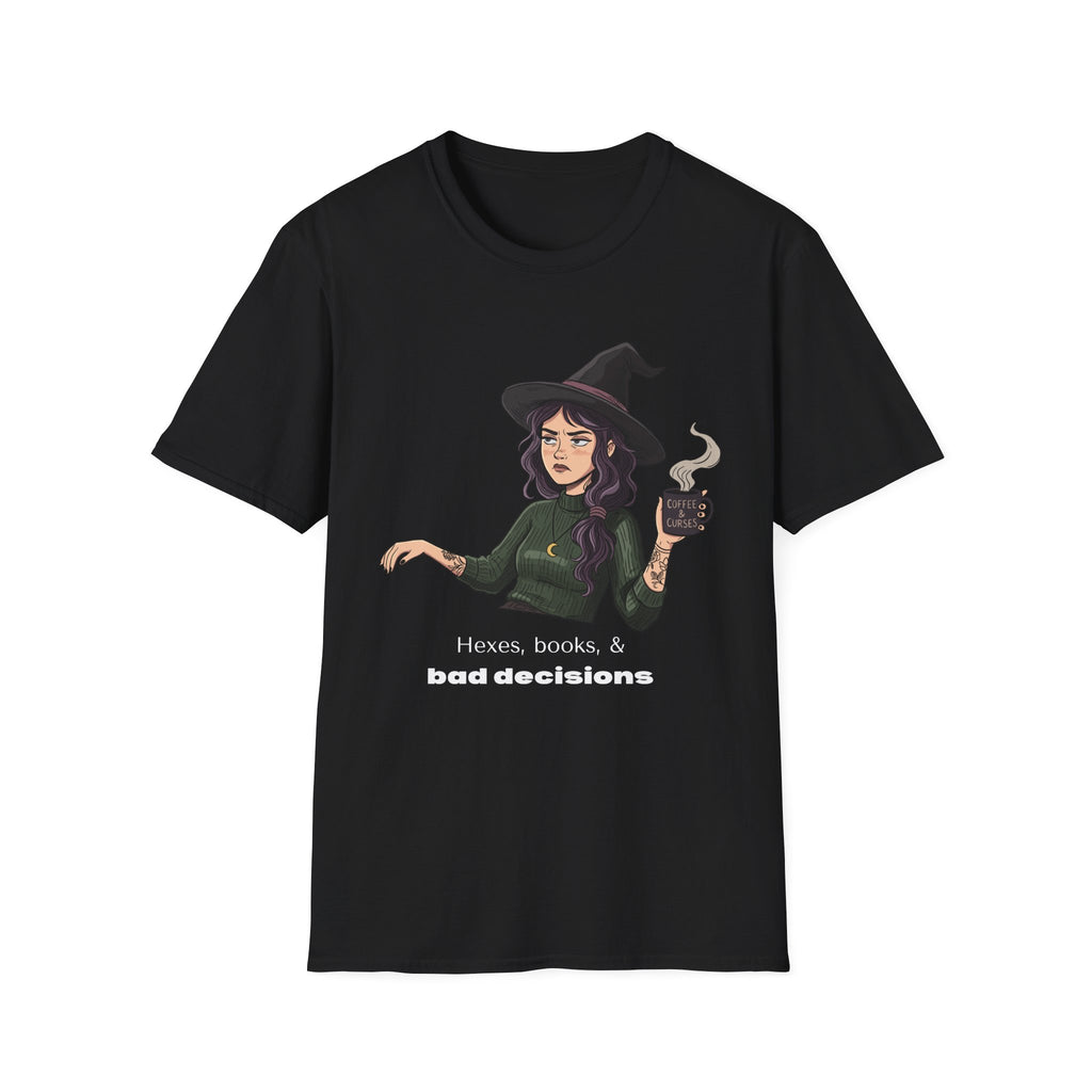 Hexes, books, & bad decisions - Moody Witch Graphic T-Shirt