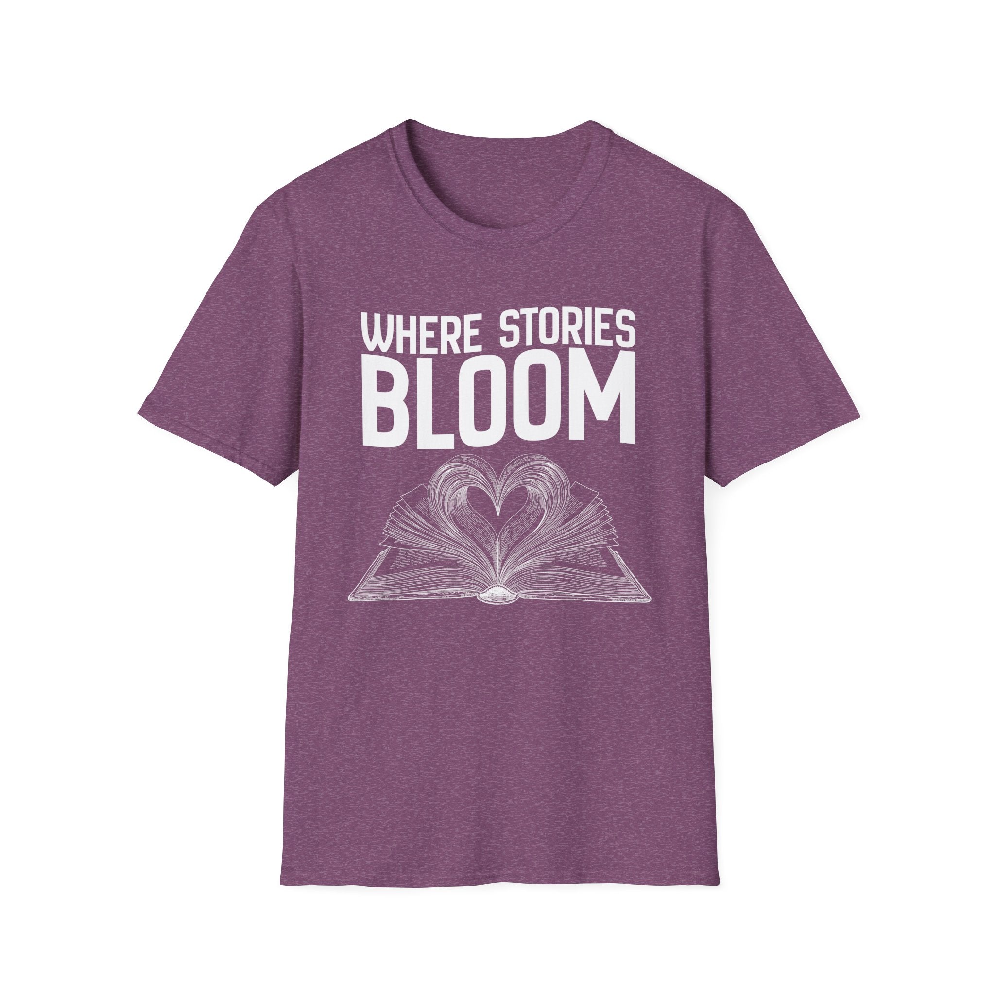 Where stories bloom - Heart Book T-Shirt