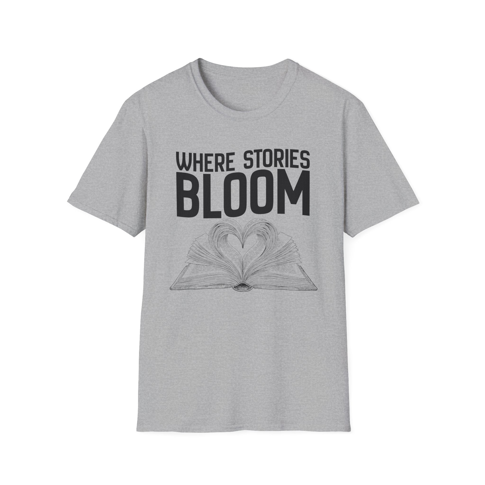 Where stories bloom - Heart Book T-Shirt