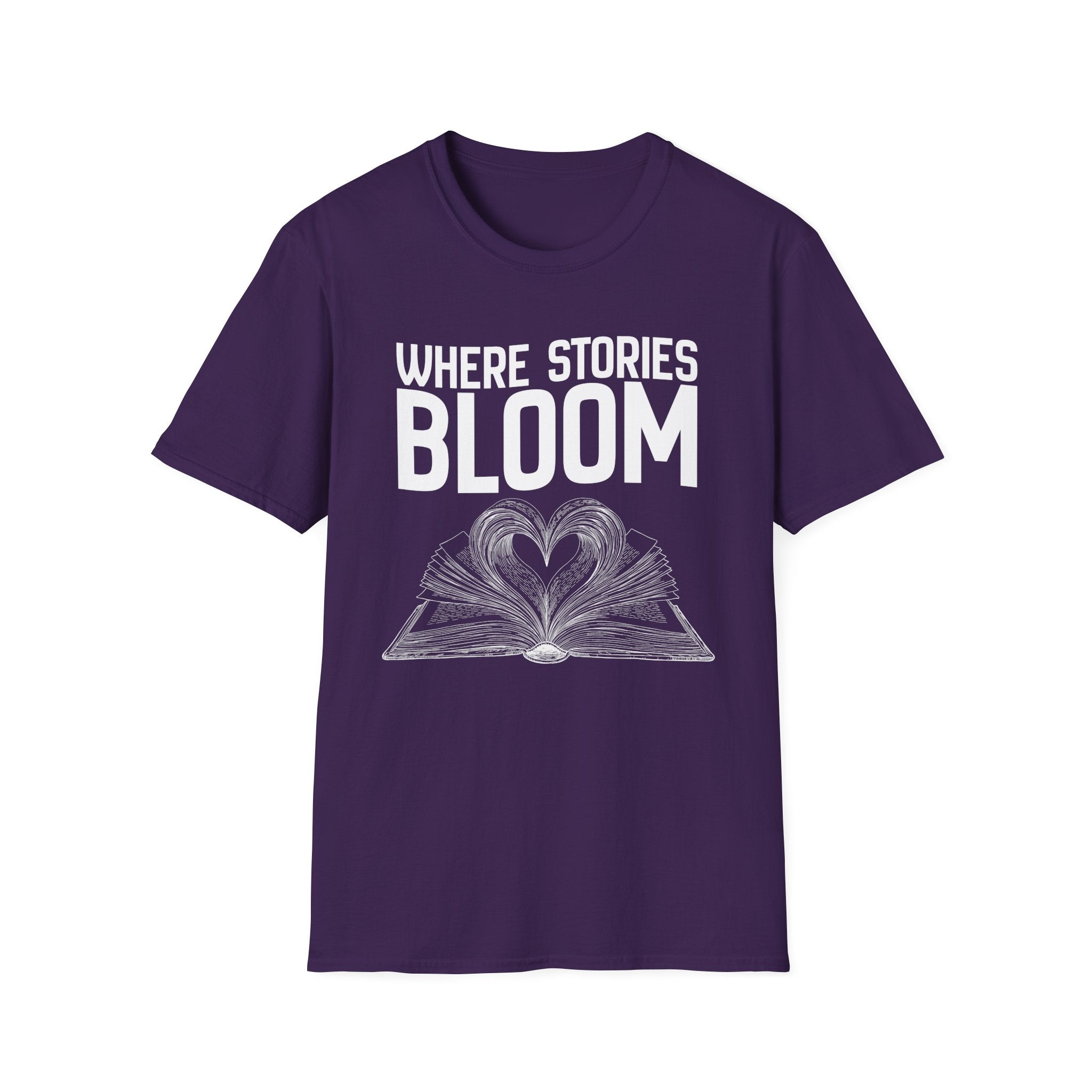 Where stories bloom - Heart Book T-Shirt