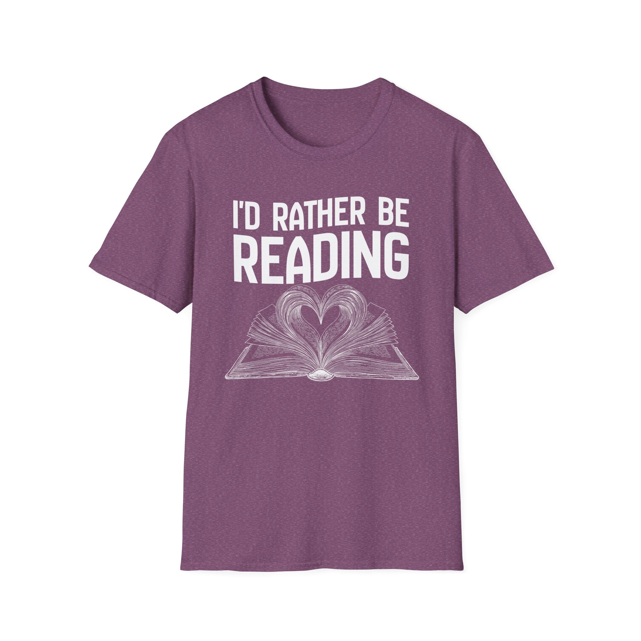 I'd rather be reading - Heart Book T-Shirt