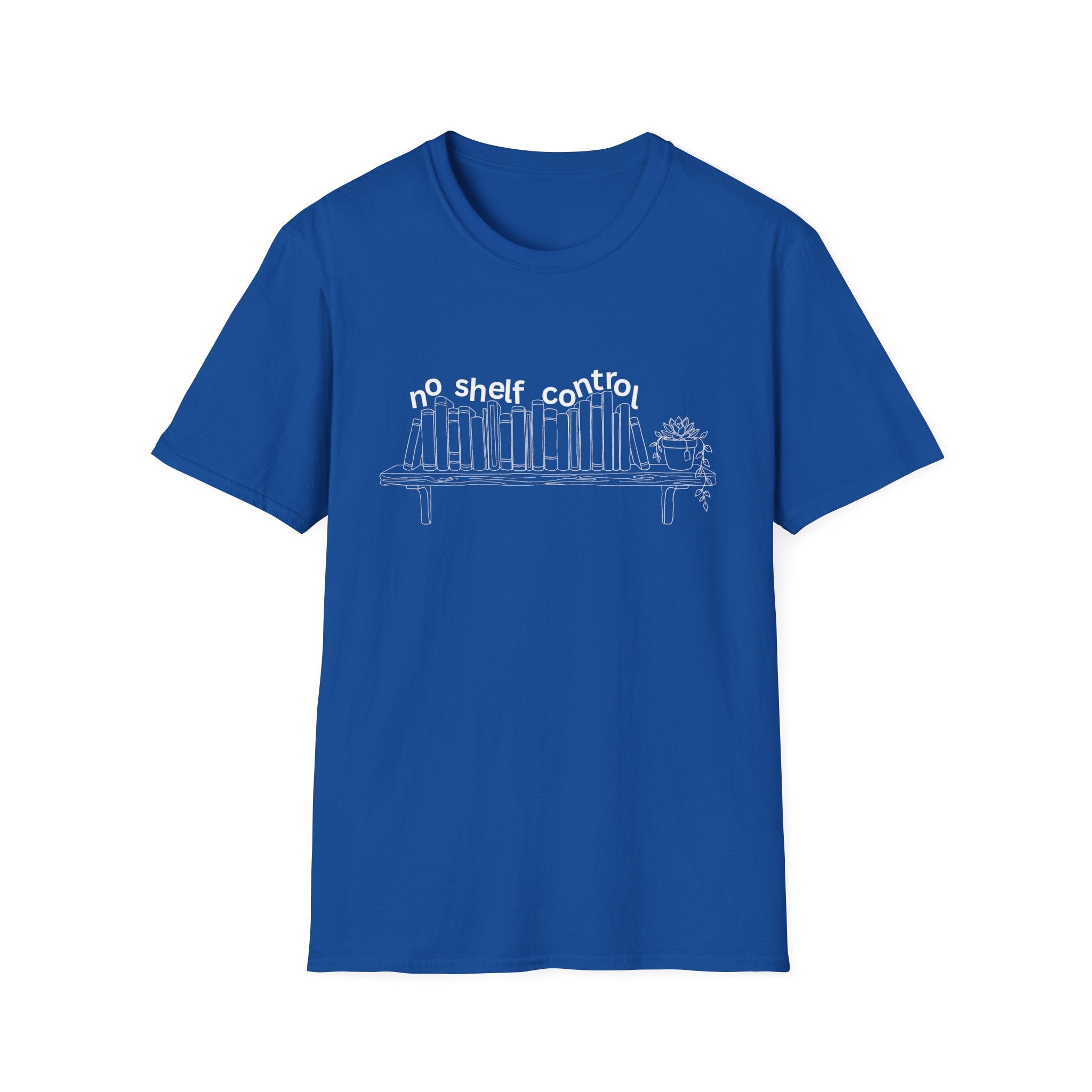 no shelf control - Book shelf with plant, Funky T-Shirt