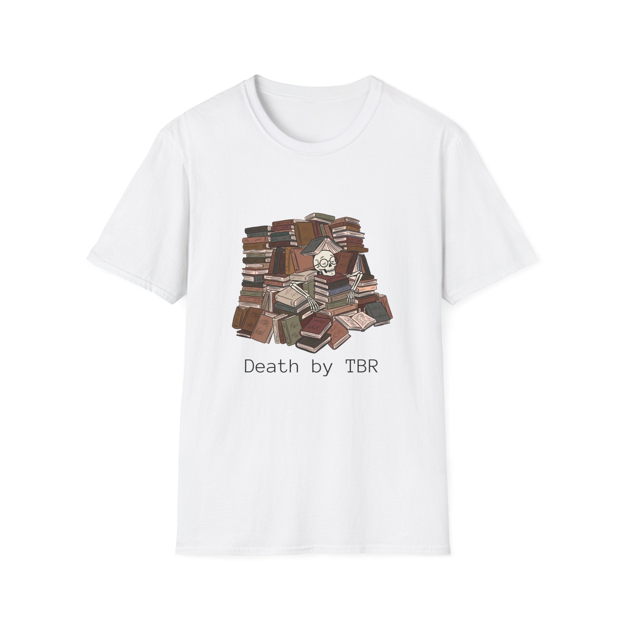 Death by TBR - Book pile Graphic T-Shirt