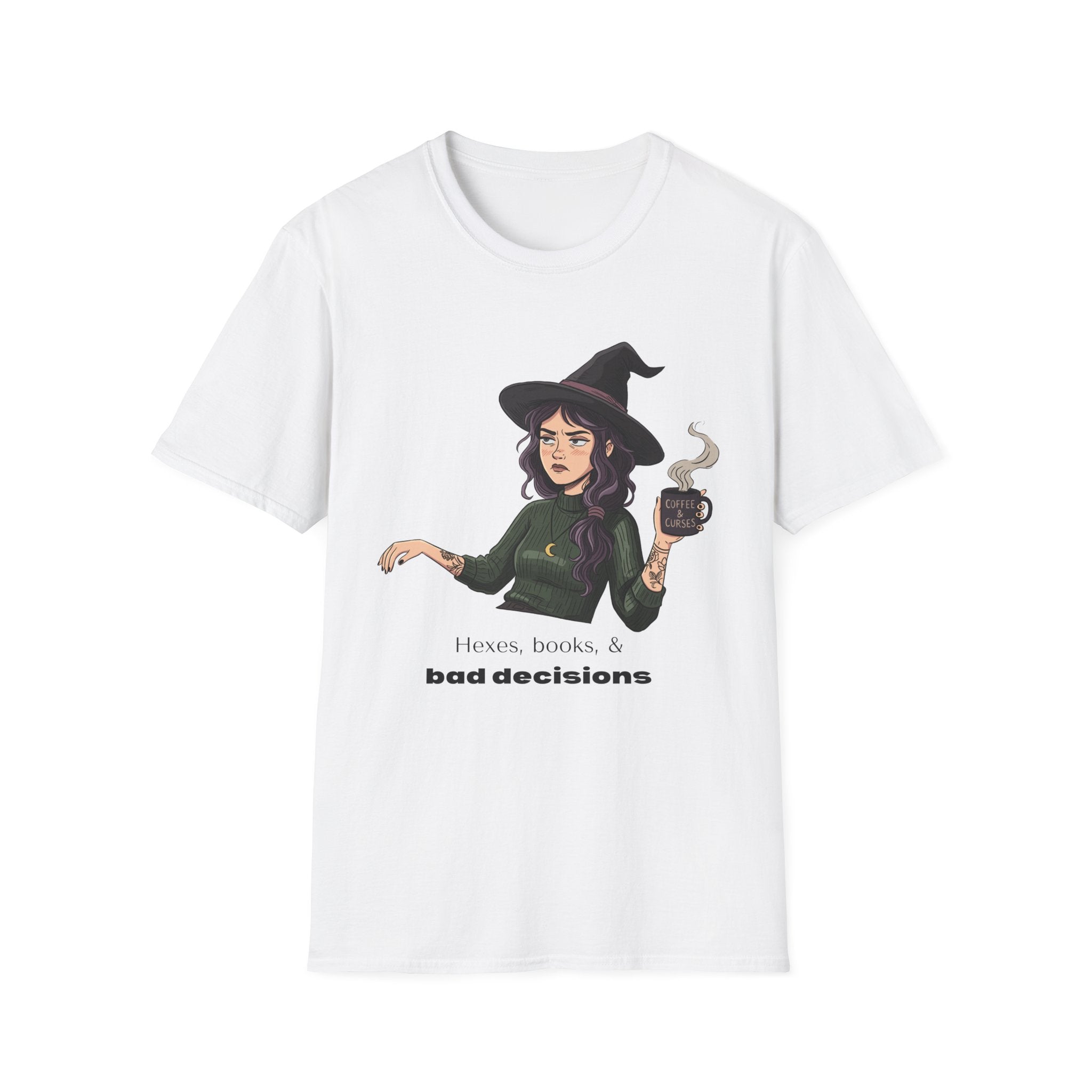 Hexes, books, & bad decisions - Moody Witch Graphic T-Shirt