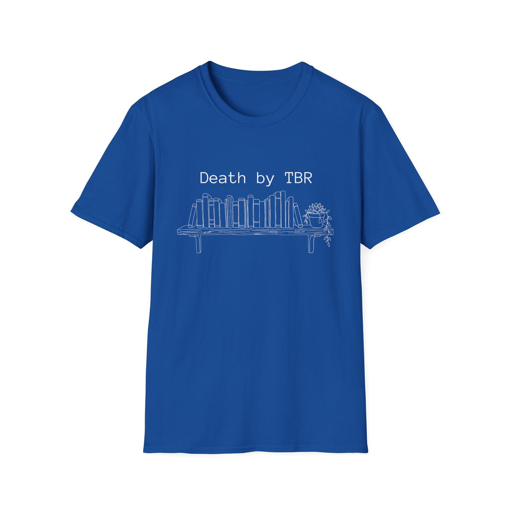 Death by TBR - Book shelf with plant T-Shirt