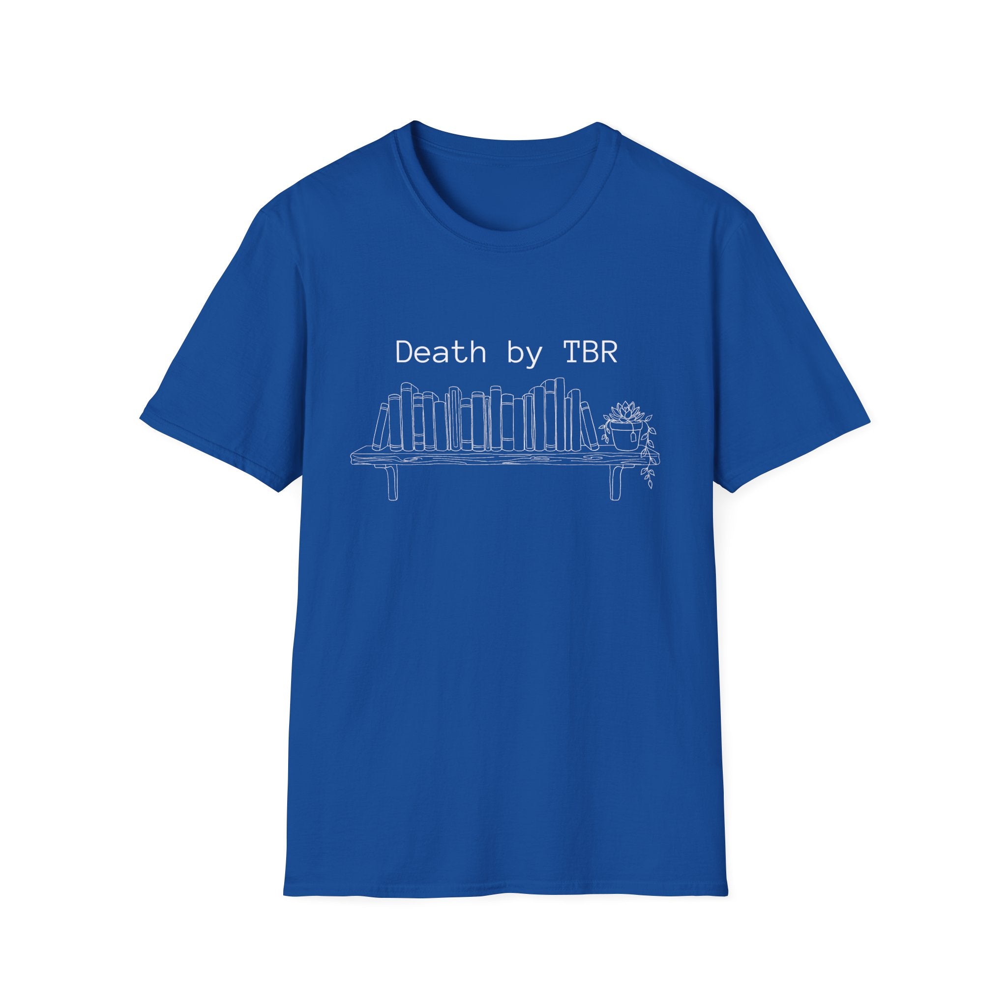 Death by TBR - Book shelf with plant T-Shirt