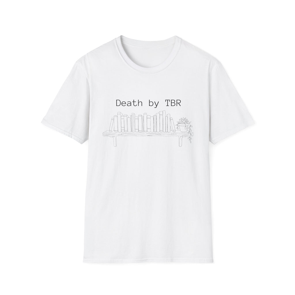 Death by TBR - Book shelf with plant T-Shirt