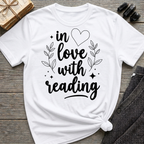 in love with reading - Typography T-Shirt