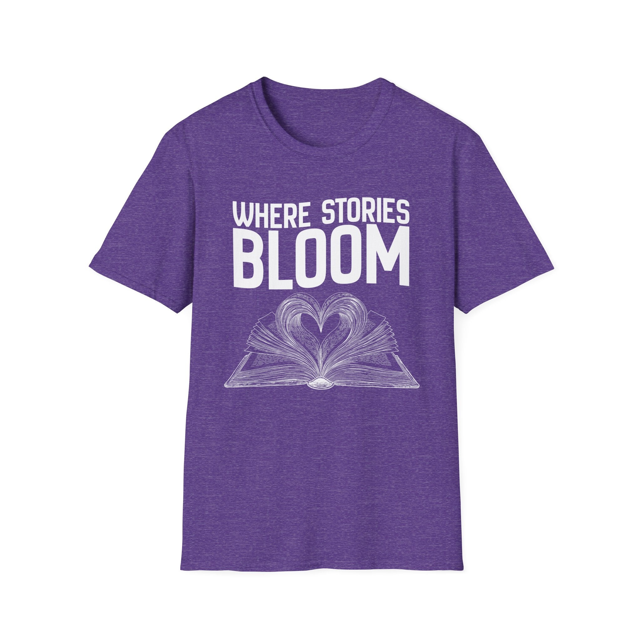Where stories bloom - Heart Book T-Shirt