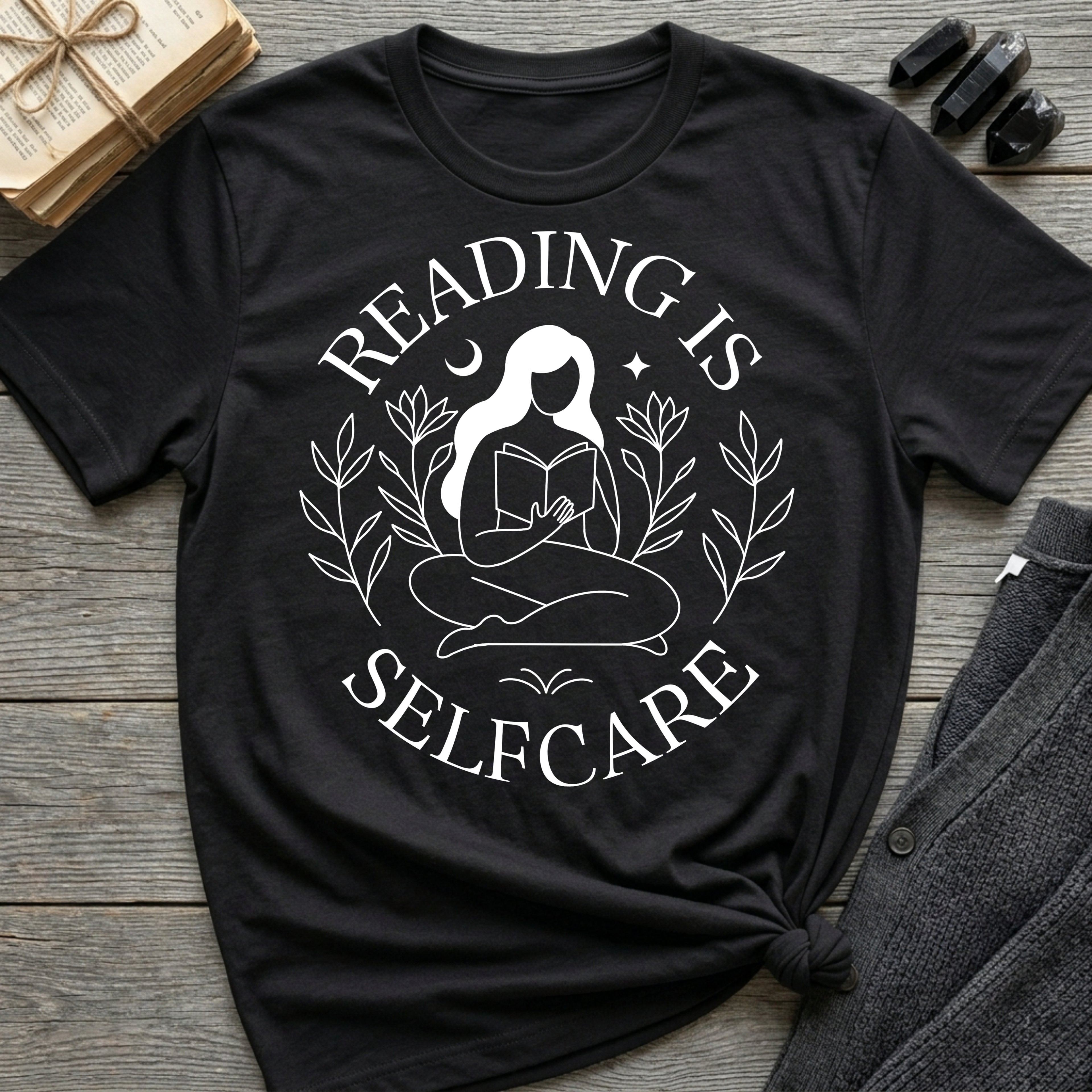 Reading is selfcare - Typography T-Shirt