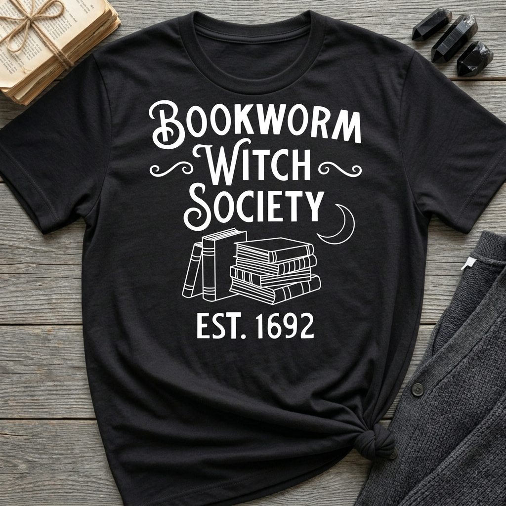 Bookworm Witch Society - Typography T-Shirt