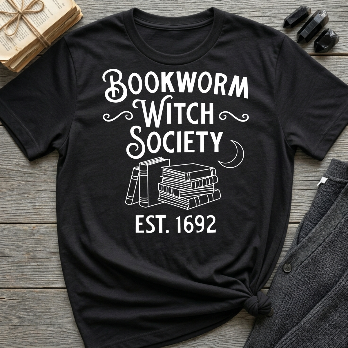 Bookworm Witch Society - Typography T-Shirt