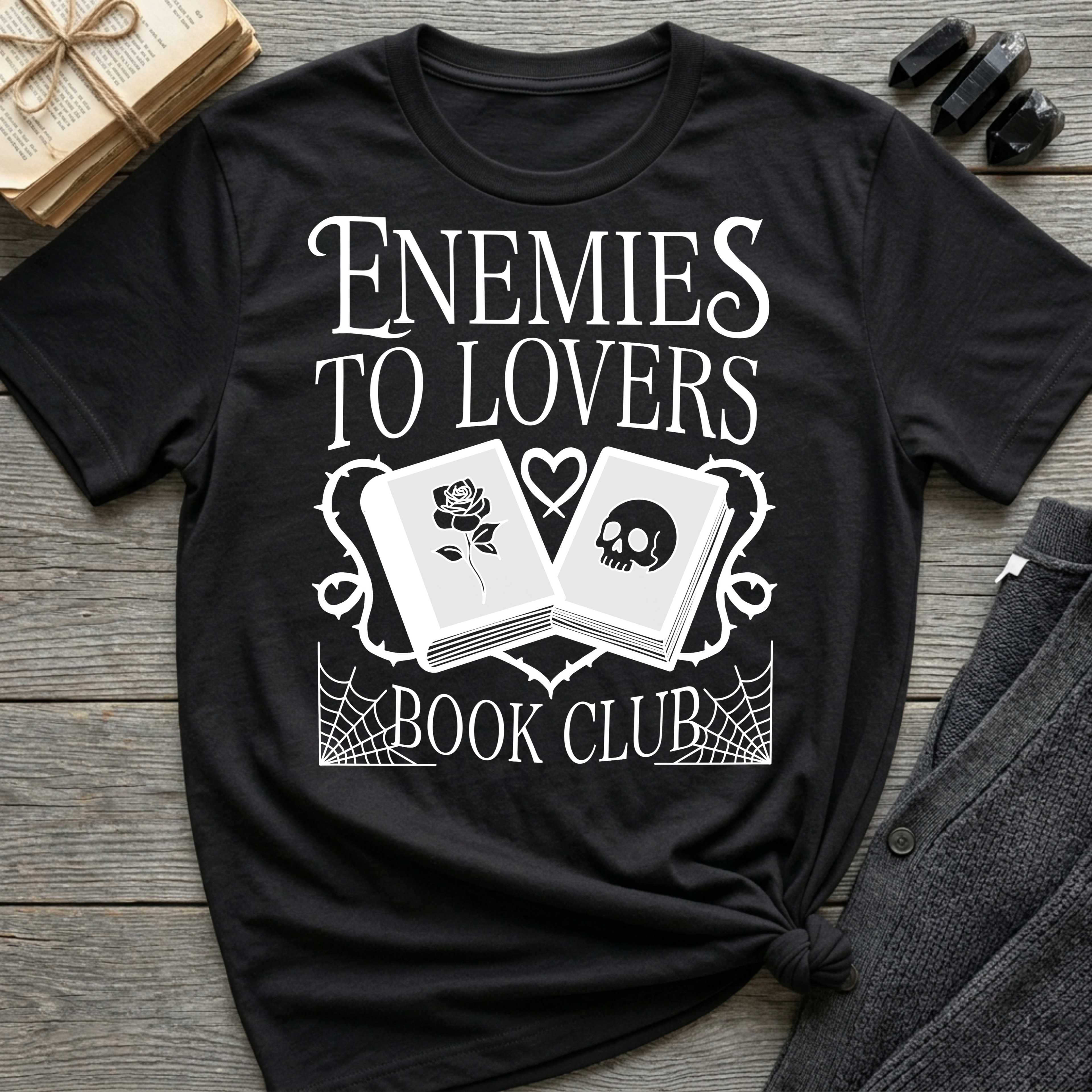 Enemies to lovers book club - Typography T-Shirt