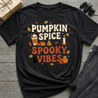 Pumpkin Spice & Spooky Vibes - Graphic T-Shirt