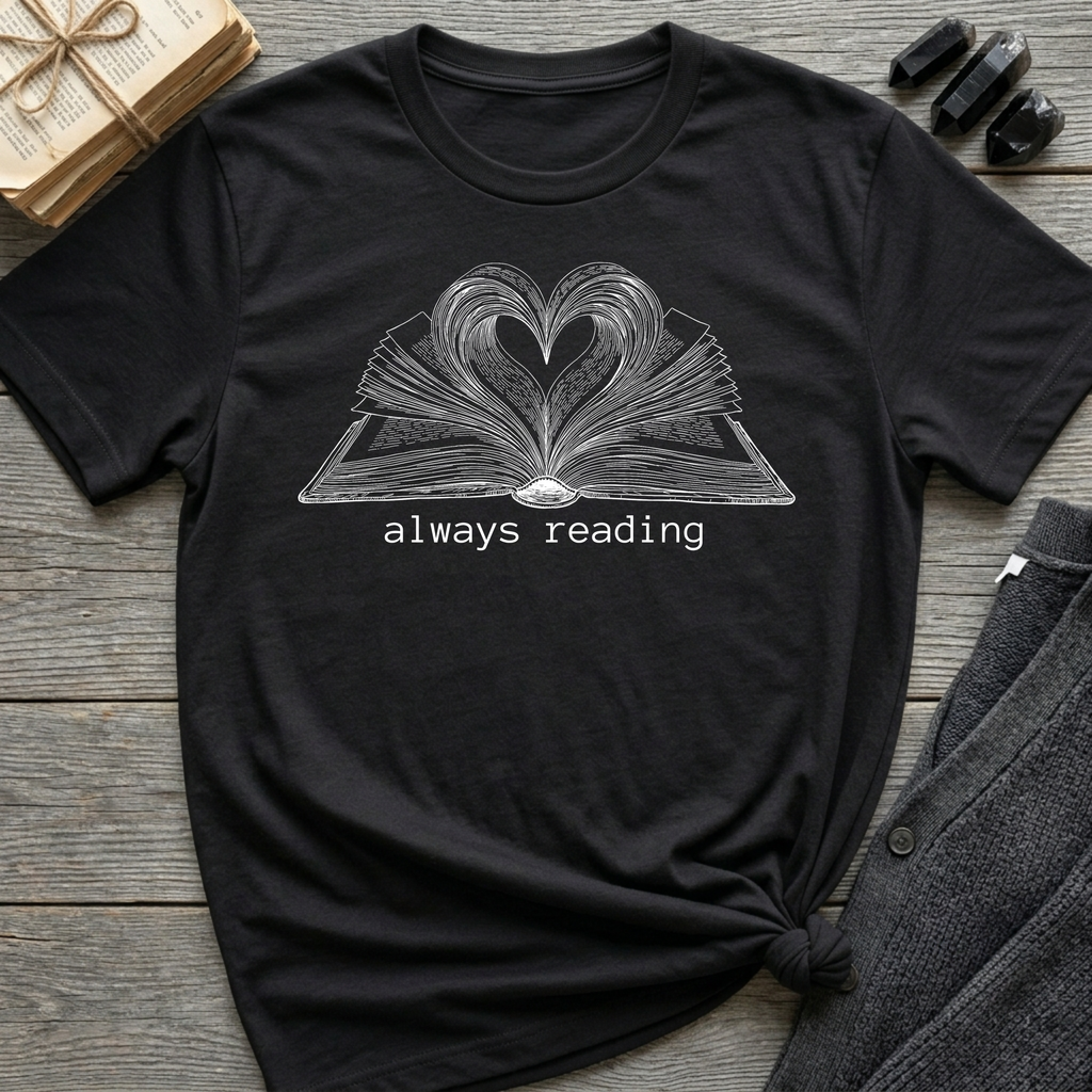 always reading - Heart Book T-Shirt
