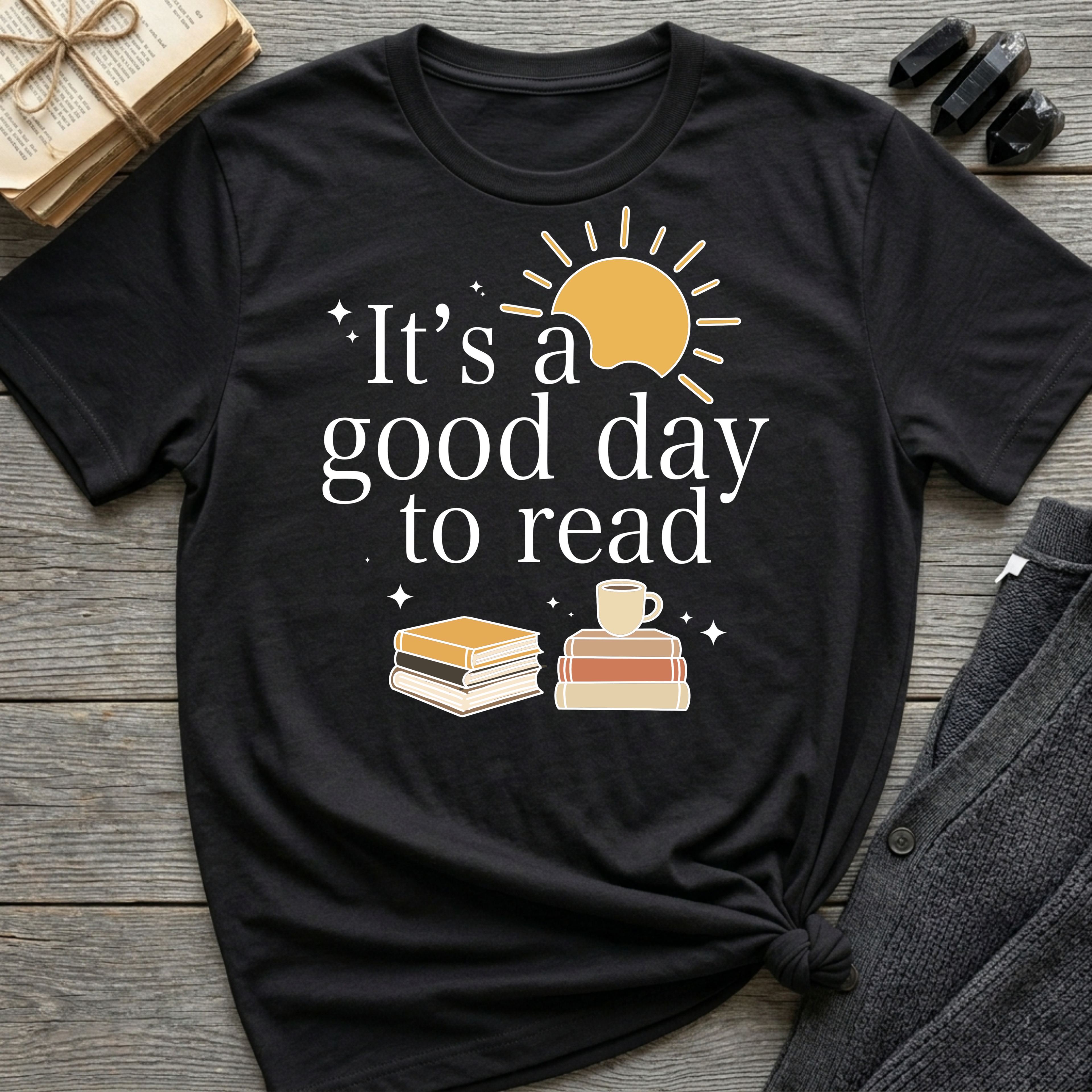 It's a good day to read - Typography Colored T-Shirt