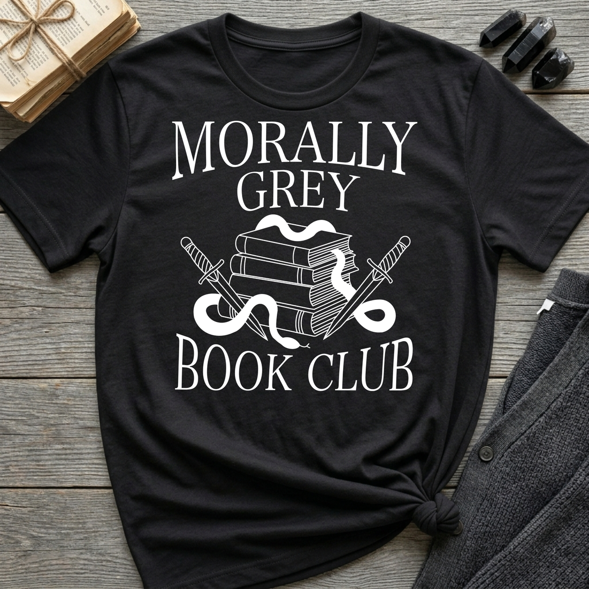 Morally grey book club - Typography T-Shirt