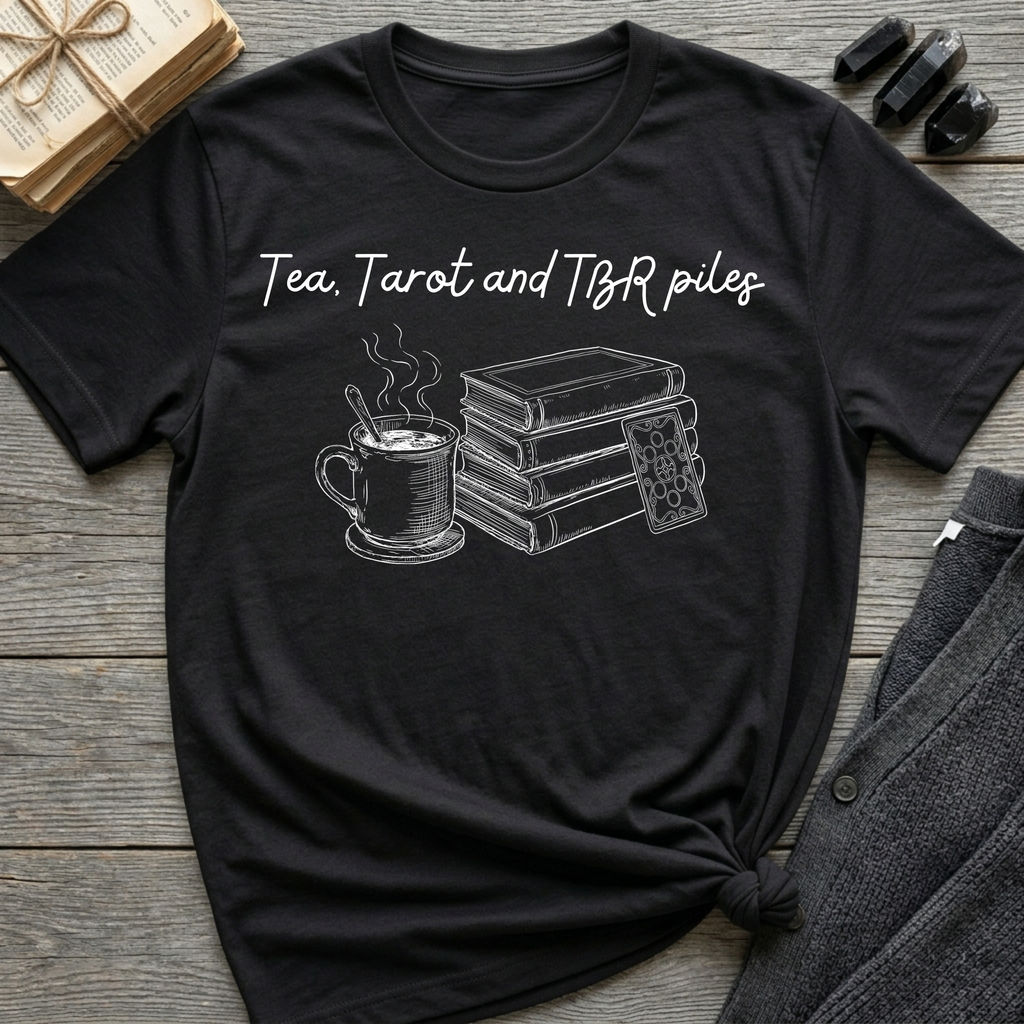 Tea, Tarot and TBR piles - T-Shirt