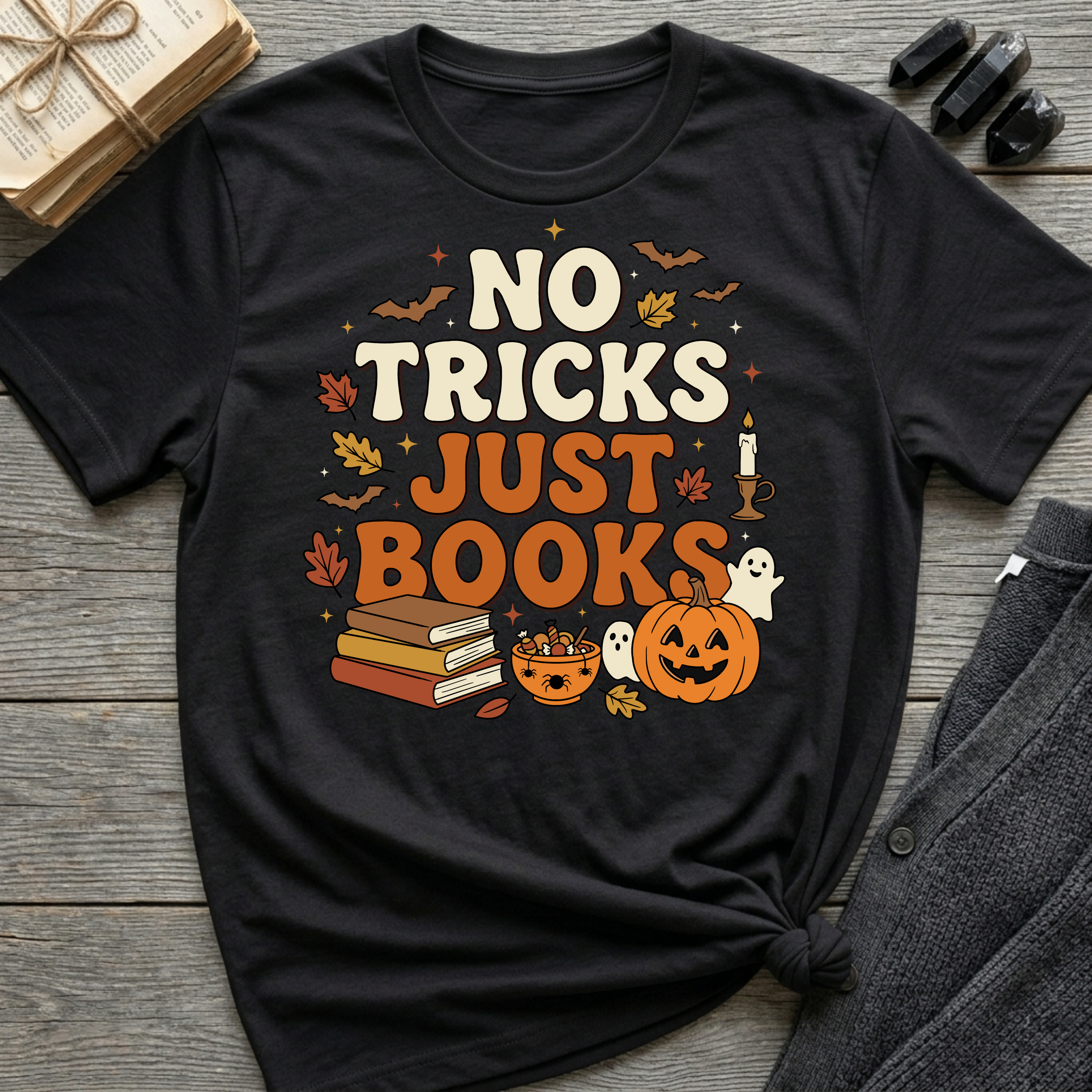 No Tricks Just Books - Graphic T-Shirt