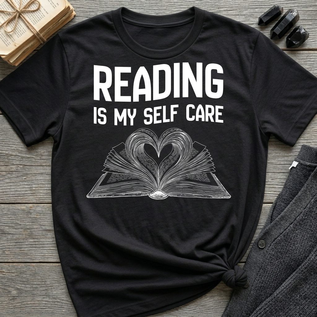 Reading is my self care - Heart Book T-Shirt