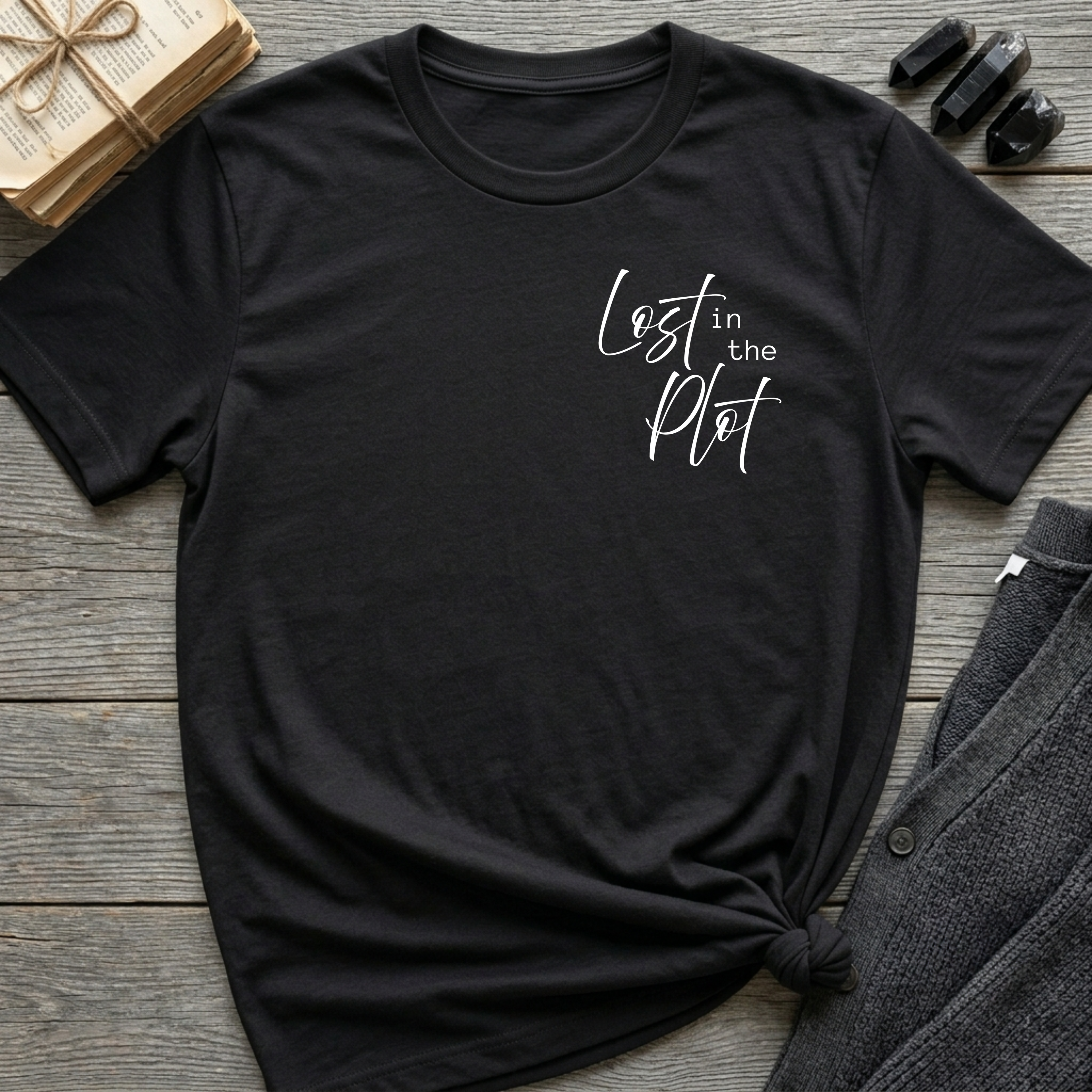 Lost in the Plot - Typography T-Shirt