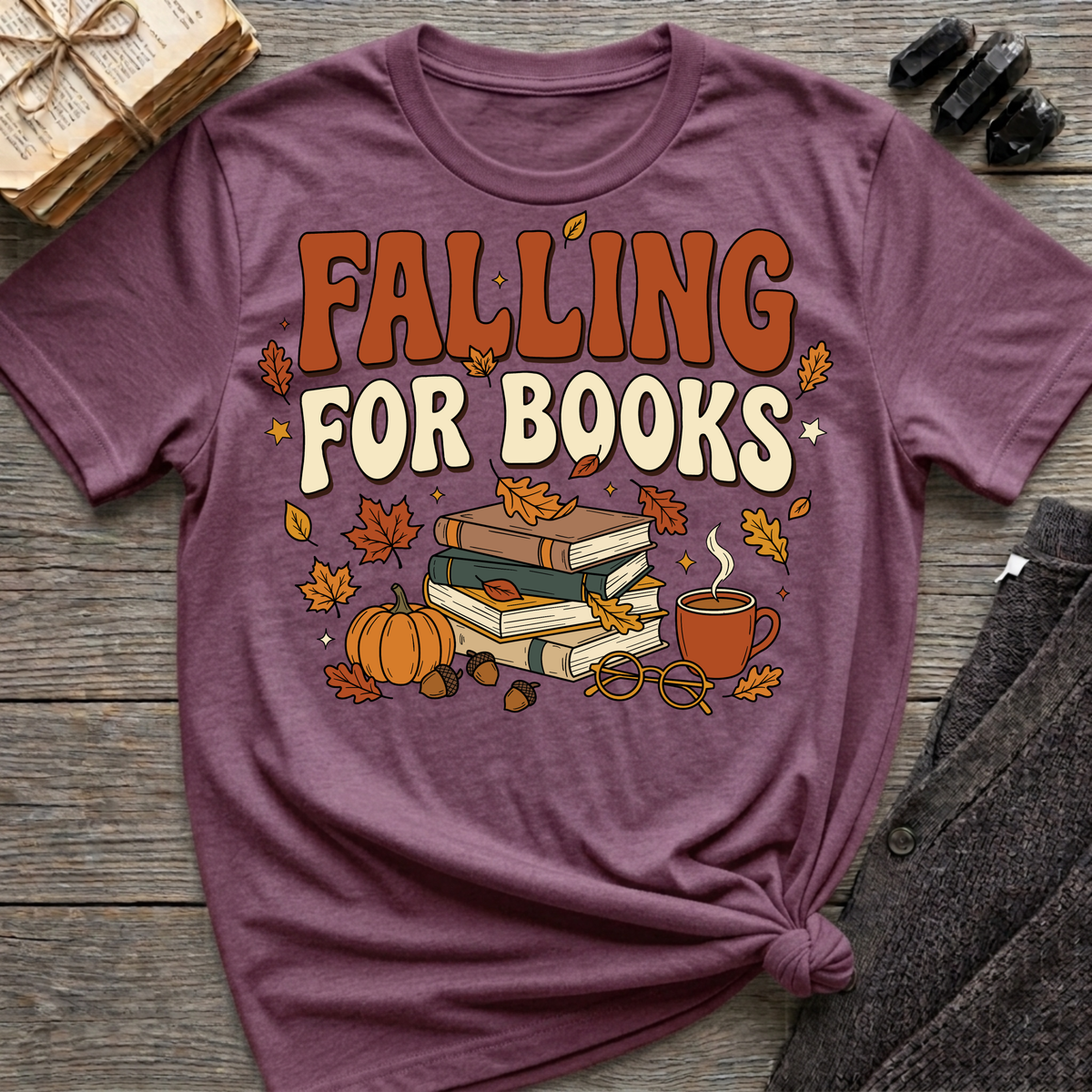Falling for Books - Graphic T-Shirt