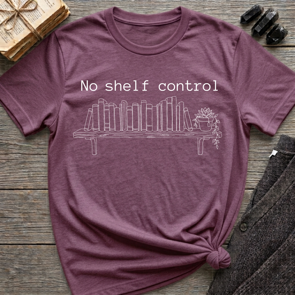 No shelf control - Book shelf with plant T-Shirt