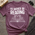 I'd rather be reading - Heart Book T-Shirt