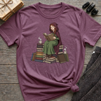 Reading Witch Sitting on a Pile of Books - Graphic T-Shirt