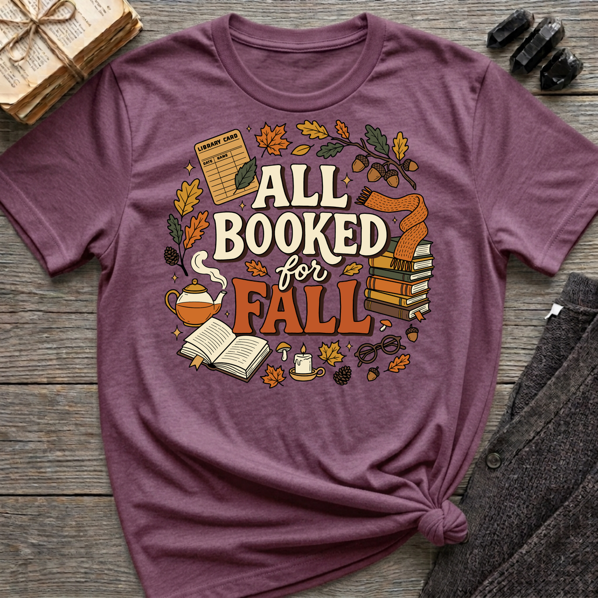 All Booked For Fall - Graphic T-Shirt