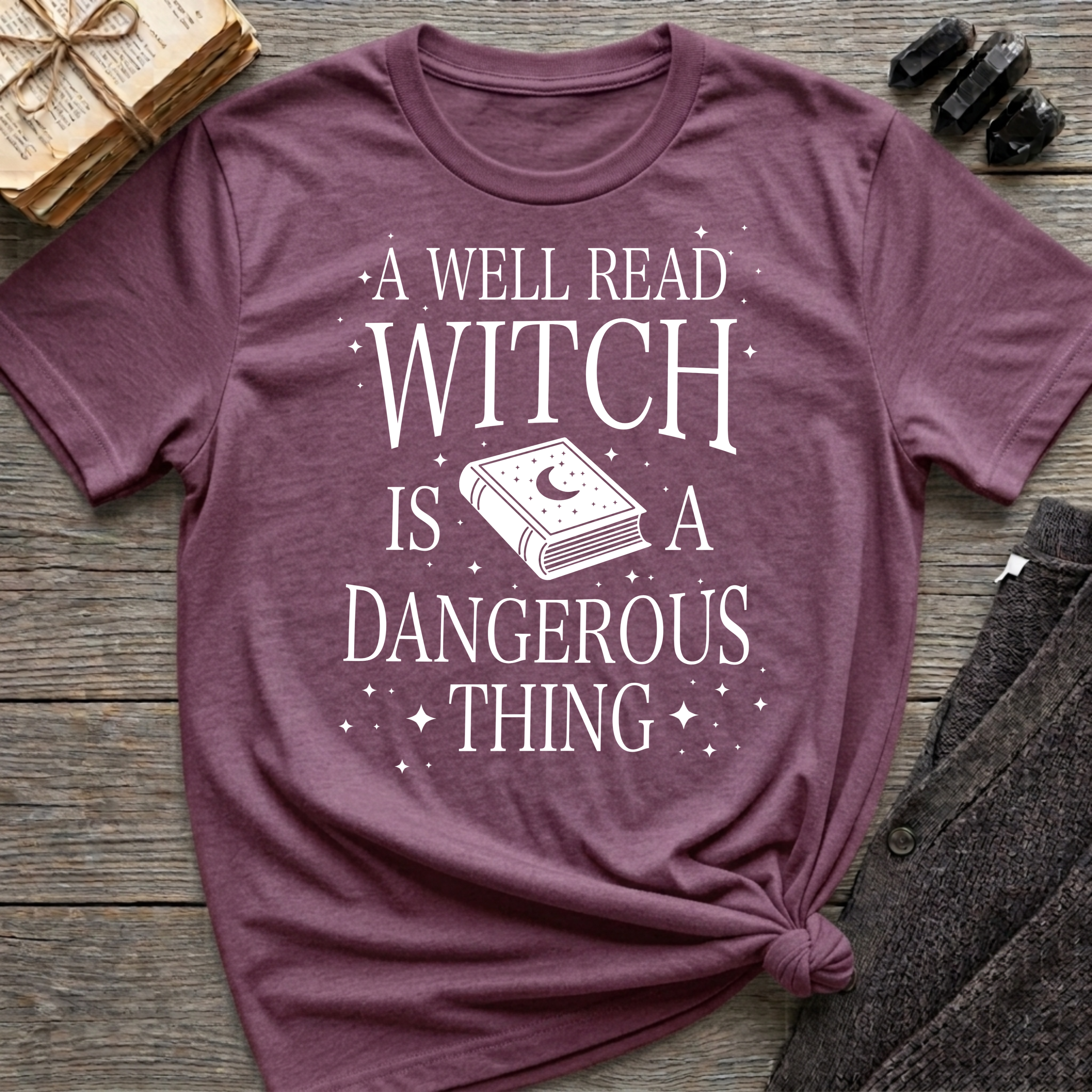 A Well Read Witch Is A Dangerous Thing - Typography T-Shirt
