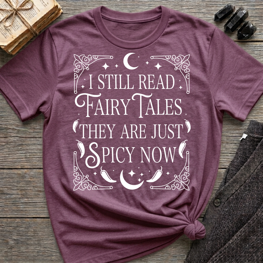 I still read fairy tales they are just spicy now - Typography T-Shirt