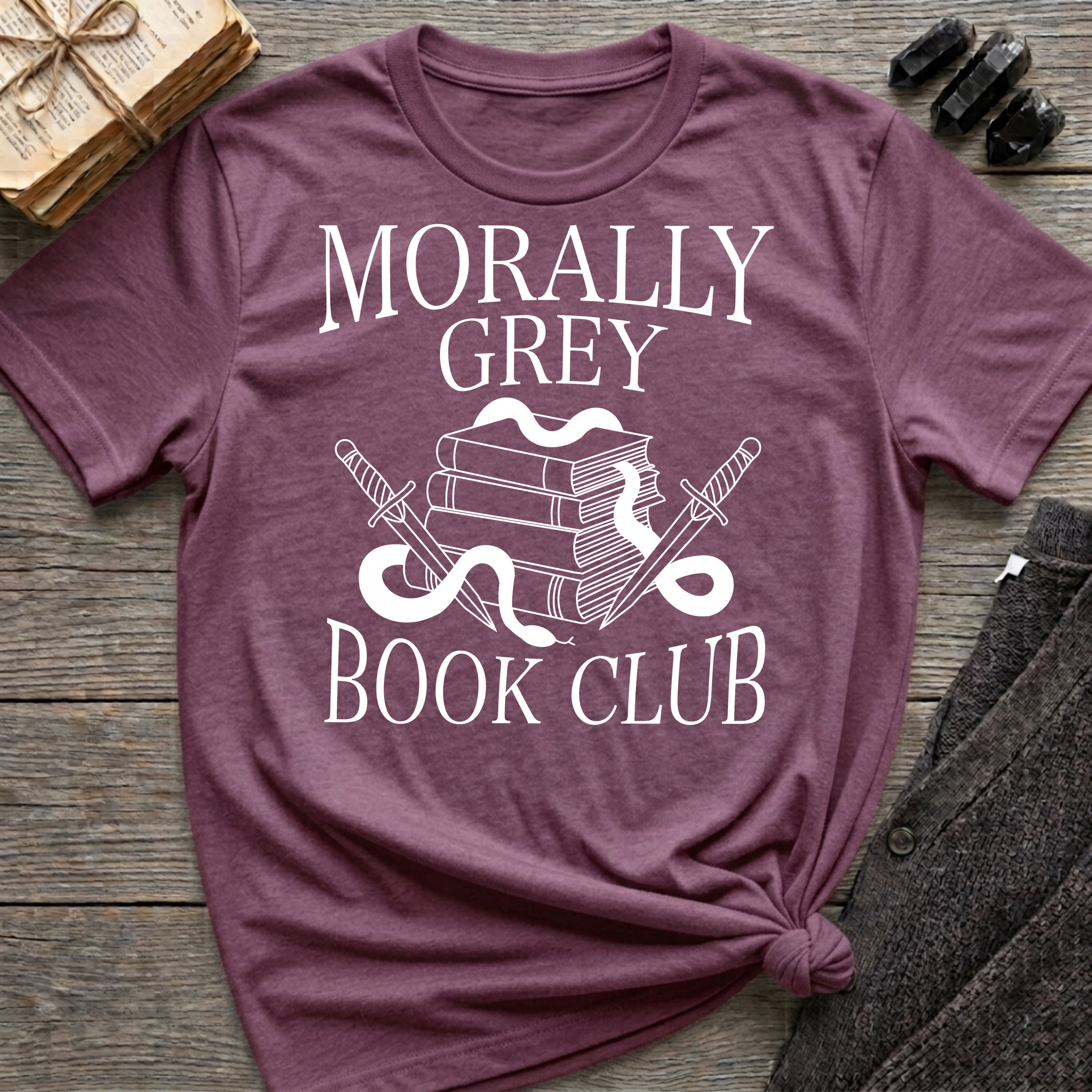 Morally grey book club - Typography T-Shirt